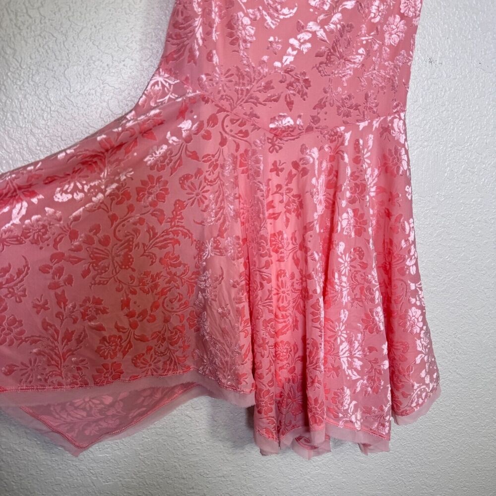 Free People Antoinette Mini Dress Womens Small Velvet Floral Flowy Skater Y2K - Picture 7 of 14